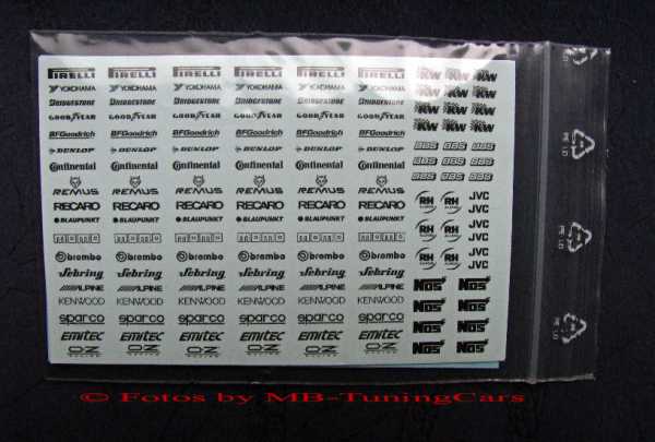 1.18 Sponsoren Decals - Schwarz -